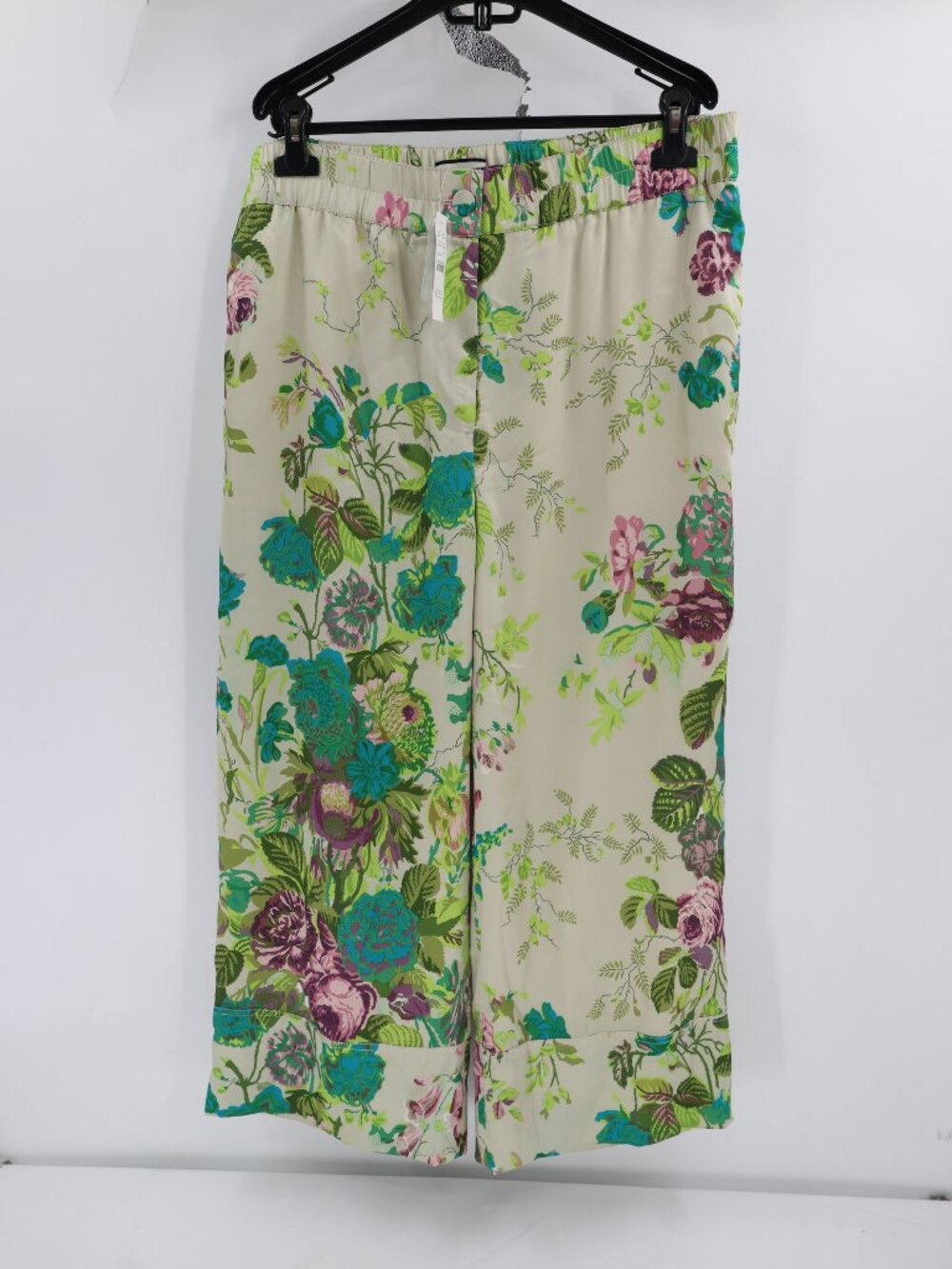 NWT J Crew Pants Women 16 Pull On Cropped Wide Leg High Waist Ratti Leafy Floral